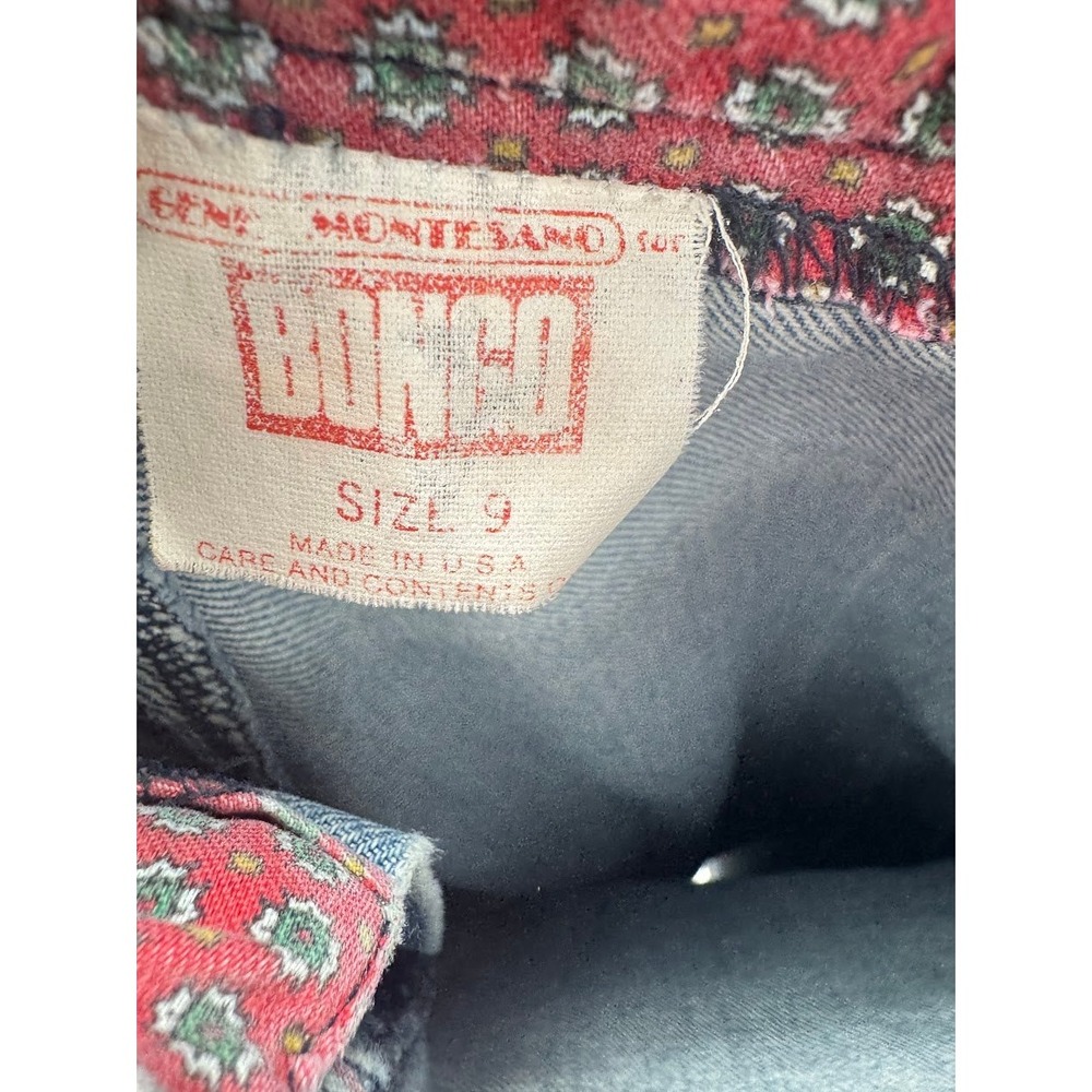 Vintage Bongo High Rise Jeans Striped Pattern Blue/White Size 9 Cropped - Picture 7 of 8